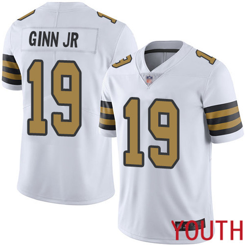 New Orleans Saints Limited White Youth Ted Ginn Jr Jersey NFL Football #19 Rush Vapor Untouchable Jersey